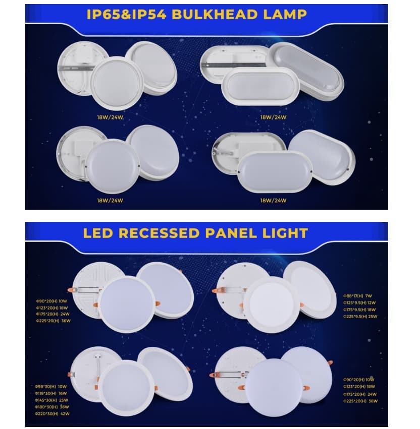 হট-সেলিং LED প্যানেল লাইট এবং LED বাল্কহেড ল্যাম্প